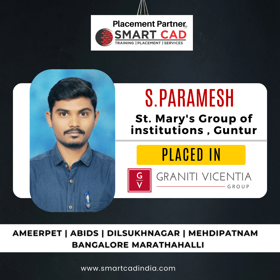 Paramesh-placed-student-in-smartcad-Ameerpet